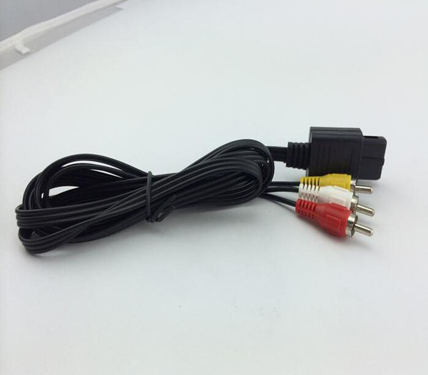 180CM AV TV RCA Video Cord Cable For Game Cube/ 3RCA For SNES GameCube/ For N64 64 Wholesale 200Pcs/Lot