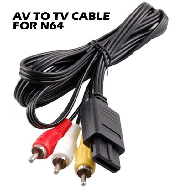 video games console cable 180cm AV TV RCA Video Cord Cable For Game cube For SNES GameCube/for Nintendo for N64 64