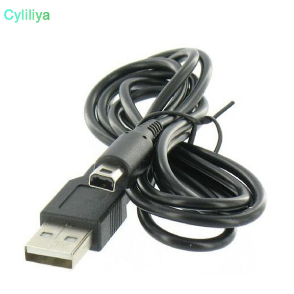 DHL Free Shipping 1.2M Black For Nintendo 3DS DSi NDSI XL LL Data Sync Charge Charing USB Cable Lead Charger