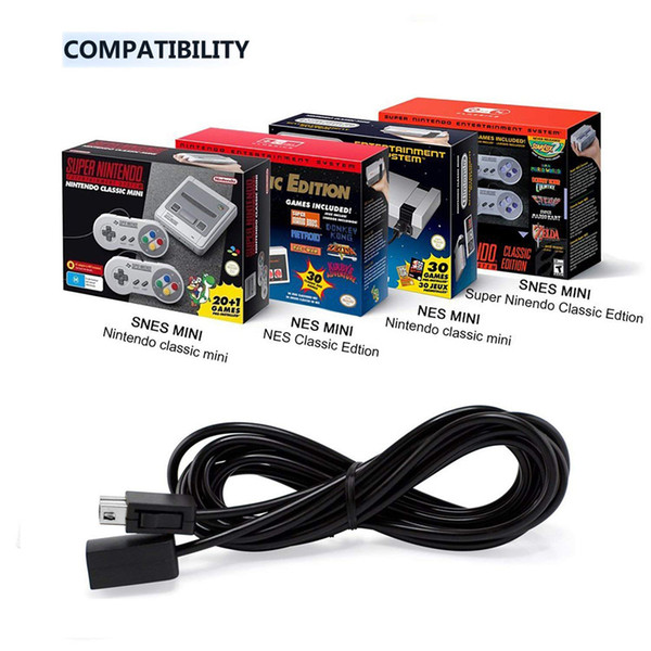 Extension Cable 3M/10ft for Super Nintendo SNES Classic Edition Controller for Mini NES Classic Edition