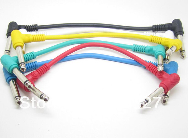 Wholesale-Guitar Cables with 6.35mm Right Angle Plug Connect Effect Pedal Guitar audio HiFi cable male to male cable