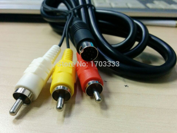 50pcs/lot Audio Video AV Cable Cables Cord for SEGA Genesis MD 2 3 6FT High Quality Free Shipping