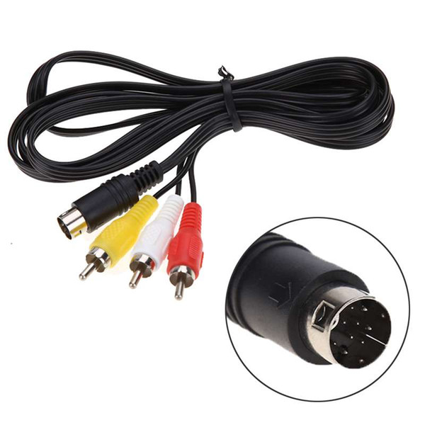 Durable 1.8M 9 Pin Game Audio Video AV Cable A/V RCA Connection Cord Wire For SEGA Genesis II/III