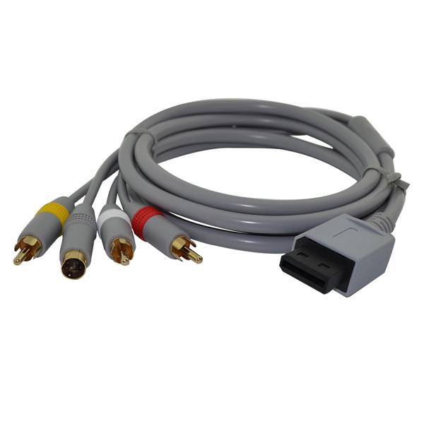 1.8M 6FT High quality RCA Audio Video S-Video A/V AV Cable Cord for Wii DHL FEDEX EMS FREE SHIPPING