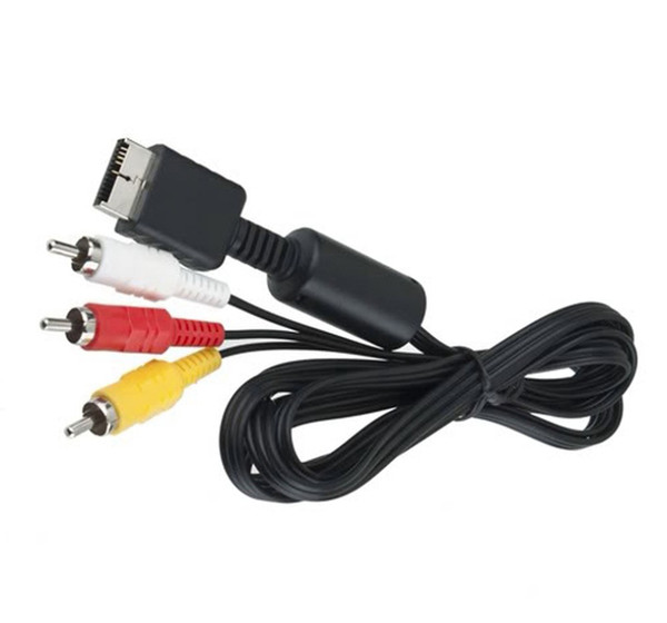 Lowest Price Wholesale Free DHL Hot Sale 6ft 1.8M Audio Cable To RCA For Sony PlayStation For PS /PS2 /PS3 Video AV 500pcs