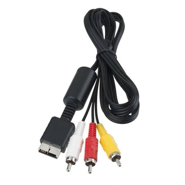 For Sony PlayStation PS3 PS2 Console System AV Audio Video Cable Cord 6 feet 1.8M 100pcs DHL FEDEX FREE SHIPPING