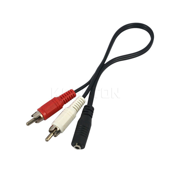 Wholesale-New 3.5mm Y Adapter Stereo Audio For Female Plug Jack Cord To Standard 2 RCA Male Socket Headphones Microphone Aux Cable