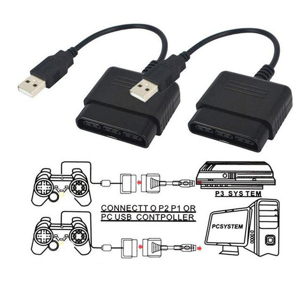 2PACK S2 Controller USB converter to PS3 PC Game Converter Cable for DualShock PS2 TO PS3 Controllers Joystick Game Accessories adapter