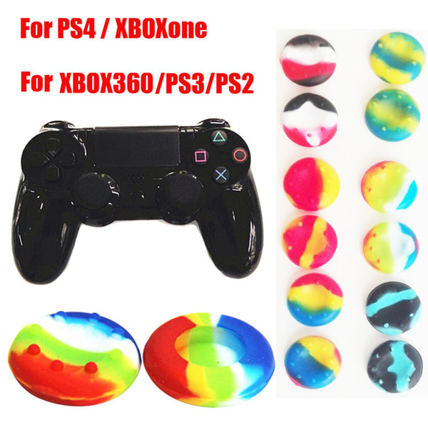 Camouflage Camo Striped Multicolor Silicone Thumb Grip Stick Grips Joystick Cap Cover for Xbox One 360 PS4 PS3 Thumbstick Case FREE SHIPPING