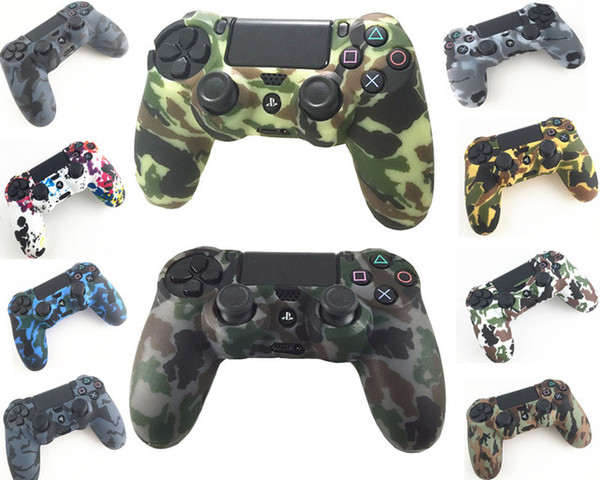 Durable Camouflage Camo Silicone Gel Rubber Soft sleeve Skin Grip Cover Case For Playstation 4 PS4 Pro PS4 Slim Gamepad Protect