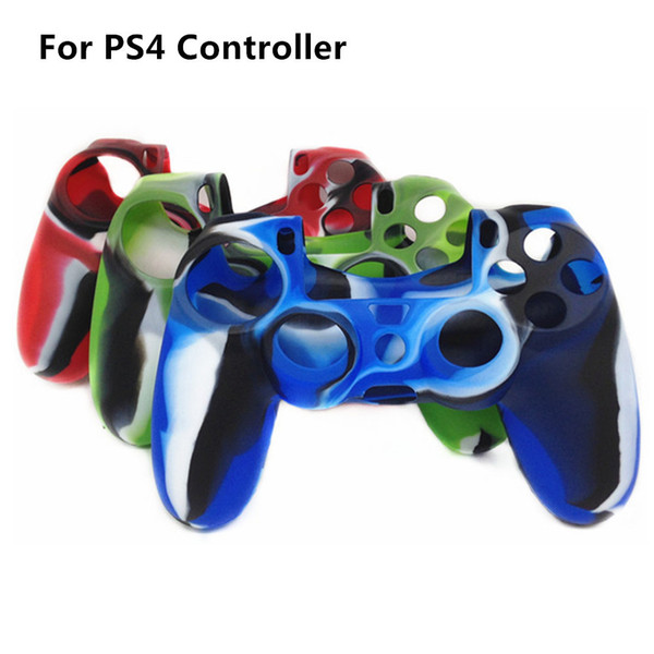 Free shipping Protective Camouflage Joystick Soft Silicon Cover Case for PS4 Controller Camo 3 Color option