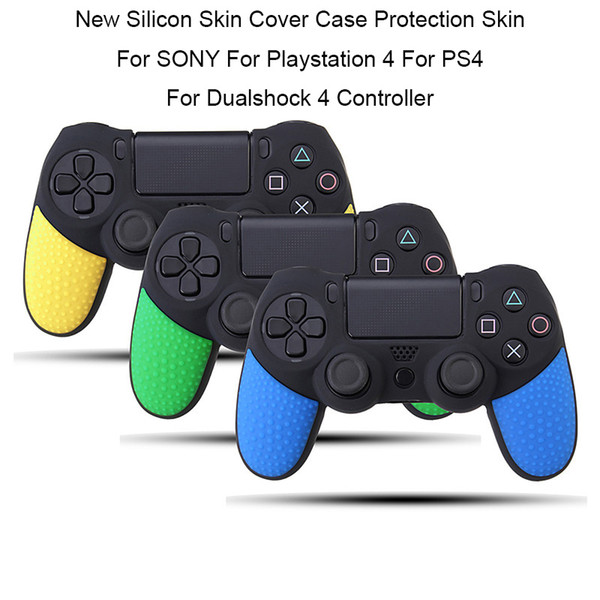 Dual Two colors Non-slip Rubber Durable Silicon Silicone Skin Cover Case Gamepad Protective Sleeve For Playstation 4 For PS4 FREE SHIPPING