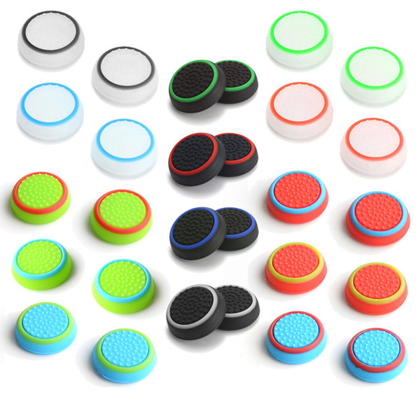 Dual Color Silicone Joystick Cap Thumb Grip Stick Grips Caps Case For PS4 PS3 Xbox one 360 WiiU Controller DHL FEDEX EMS FREE SHIPPING