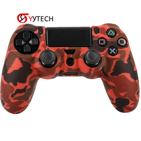 SYYTECH Factory Price Camouflage Handle Silicone Case Non-slip Anti-sweat Controller Case Cover For PS4 Slim Pro