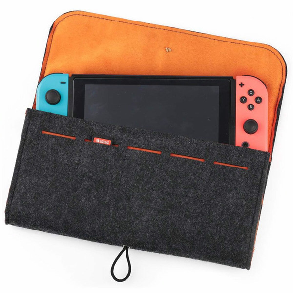 Wool Felt Case For Nintendo Switch with 5 Game Cards Large Capacity Protective Divide layered Case Traveling Carrying Shockproof Cover