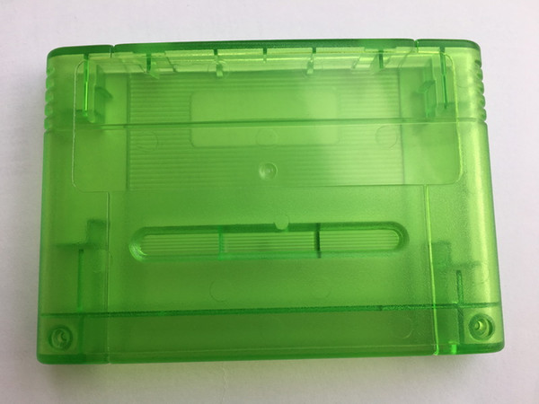 Replacement EU Version Game Cartridge Shell for Nintendo Super NES Transparent Green