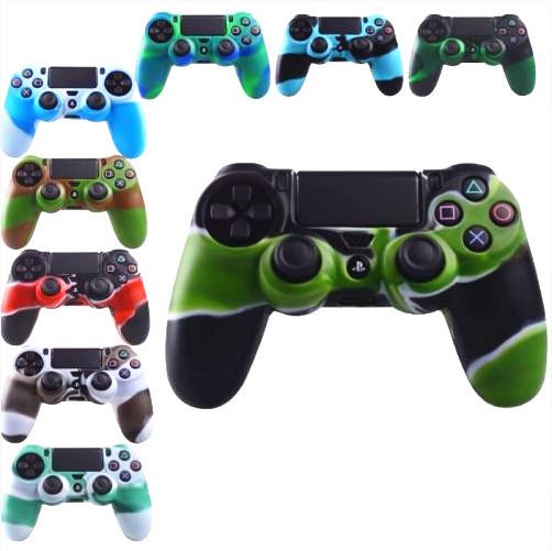 For PS4 Gamepad Silicone Cover Rubber camouflage Case Protective Cover for Playstation 4 Controller Controle Joystick