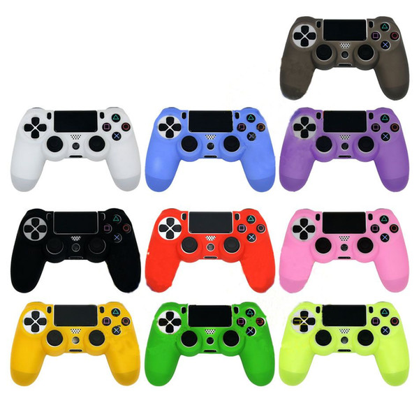 10 Colors For PS4/Slim Controller Case Silicone Soft Flexible Gel Rubber Shell Case Cover For Sony Playstation 4 Game Controller Accessory