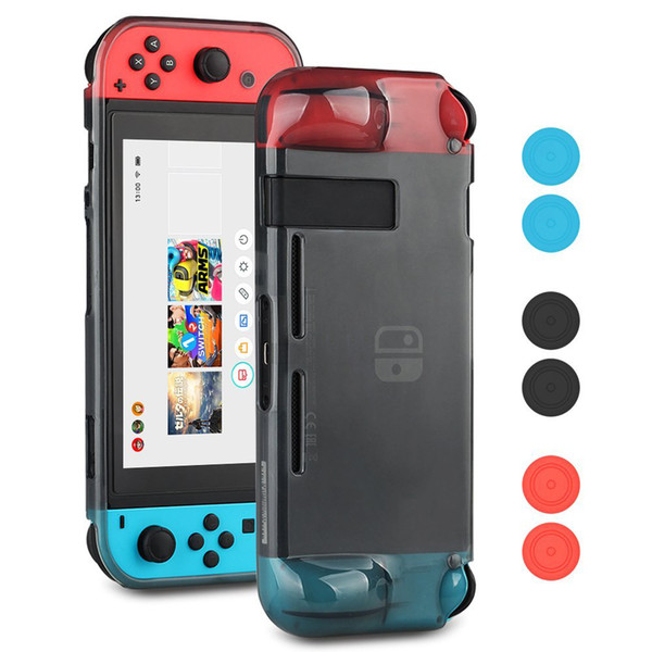 Switch Case, TPU Anti-Scratch Back Case Cover for Switch Ergonomic Accessories Skin With Joy-Con & Thumb Grips