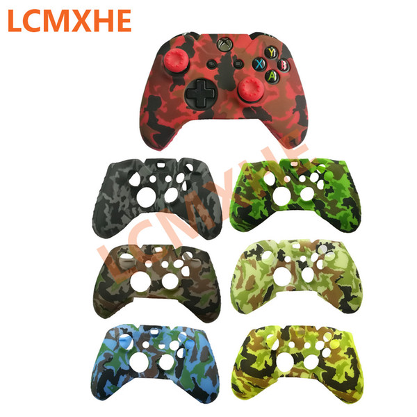 10pc Camouflage Silicone Protective Skin Case thumb Stick Grip caps for XBox One Controller joystick Protector Water Transfer Printing Cover