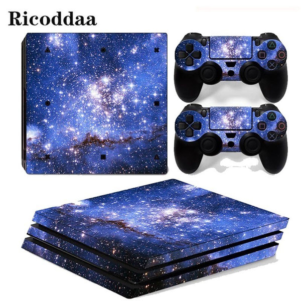 Sky Stars For Ps4 Pro Sticker Cover Wrap Console & 2pcs Controller Skin Decal For Sony Playstation 4 Pro Game Accessories T6190615