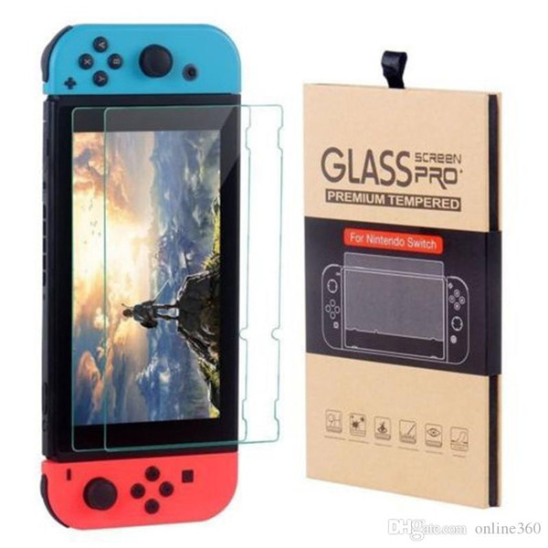 For Nintendo Switch Tempered Glass Screen Protector Film 2.5D 9H Premium 2 Pack With Retail Package