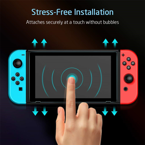 Switch Screen Protector for Nintendo Switch Tempered Glass Screen Saver Protector Film with Transparent HD Clear Anti-Scratch