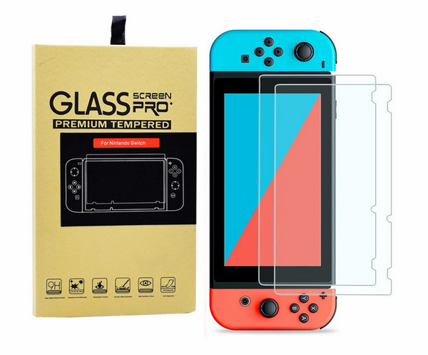 For Nintendo Switch Tempered Glass Screen Protector Film 2.5D 9H Premium 2 Pack With Retail Package