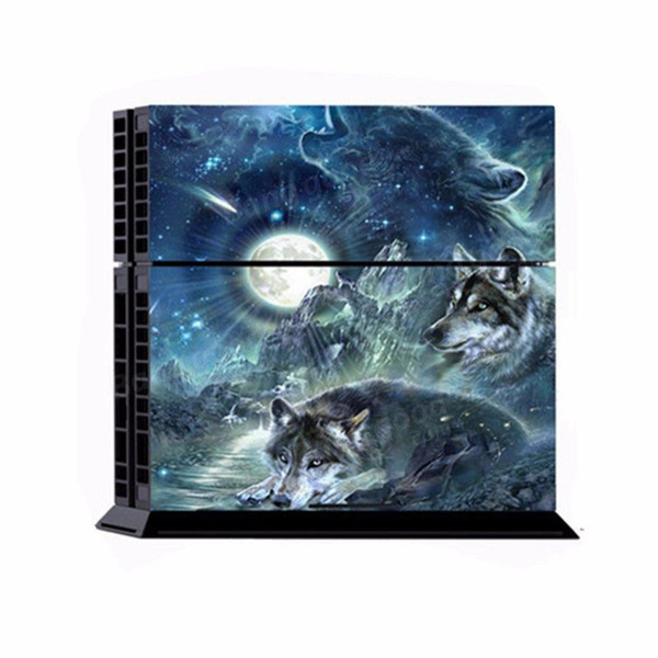 Moon Wolf Skin Sticker for PS4 Play Station 4 Console with 2 Controller Protector Skin