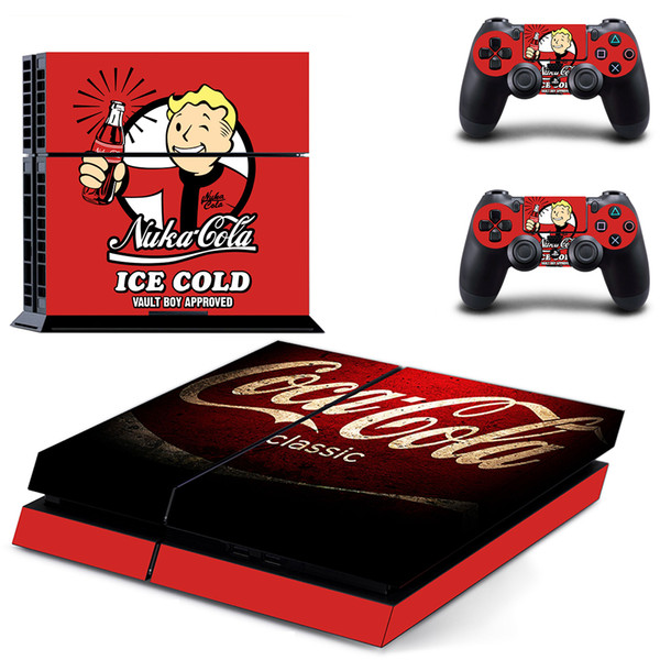 Poplar Vault Boy &Nuka Cola Game Vinyl PS4 Console and DualShock 4 Controllers Skin Stickers Set - PlayStation 4