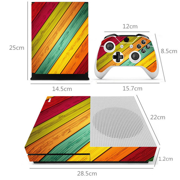 Designer Skin for XBOX ONE S Gaming Console + 2 Controller Sticker Decal - A