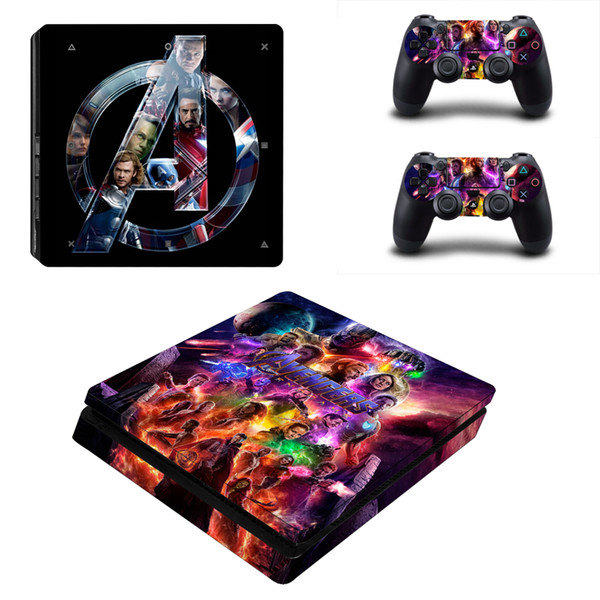 Fanstore Skins Sticker Vinyl Wrap Cover The Avengers for Playstation PS4 Slim Console and 2 Remote Controll