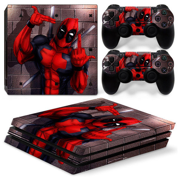 Fanstore Skin Sticker Vinyl Wrap Cover Deadpool for Playstation PS4 Pro Console and 2 Remote Controller Popular Design