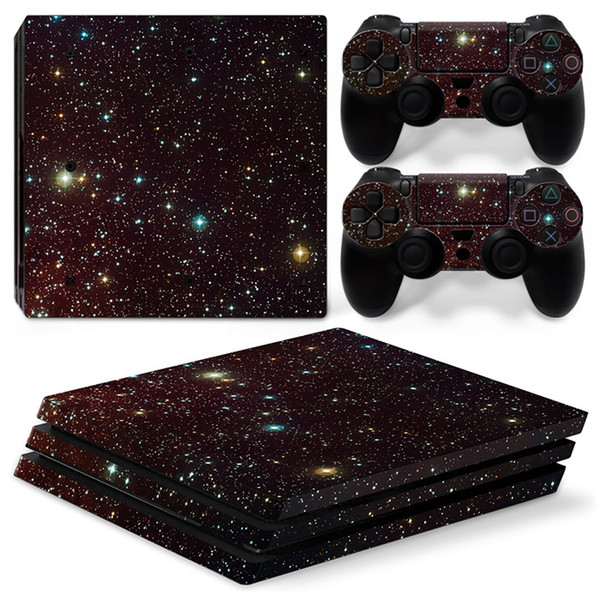 Fanstore Skin Sticker Galaxy Vinyl Decal for Sony Playstation PS4 Pro Console and 2 Remote Controller Hot Sale Design