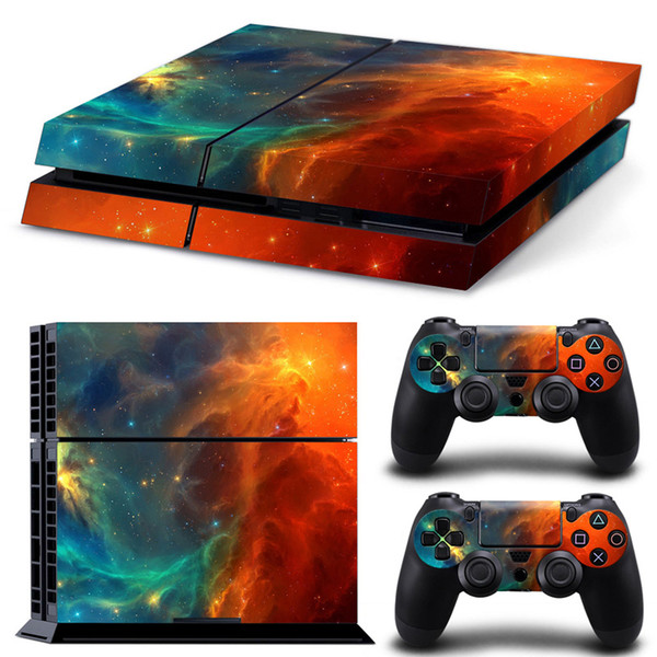 Fanstore Skin Sticker Vinyl Wrap Cover for Playstation PS4 Console and 2 Remote Controller Galaxy Design