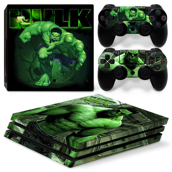 Fanstore Skin Sticker Vinyl Decal Decorative Wrap Green Hulk for Playstation PS4 Pro Console and 2 Remote Controller