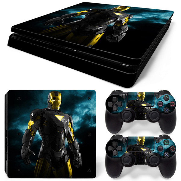 Fanstore Skins Sticker Vinyl Wrap Cover Iron Man for Playstation PS4 Slim Console and 2 Remote Controll Popular Design