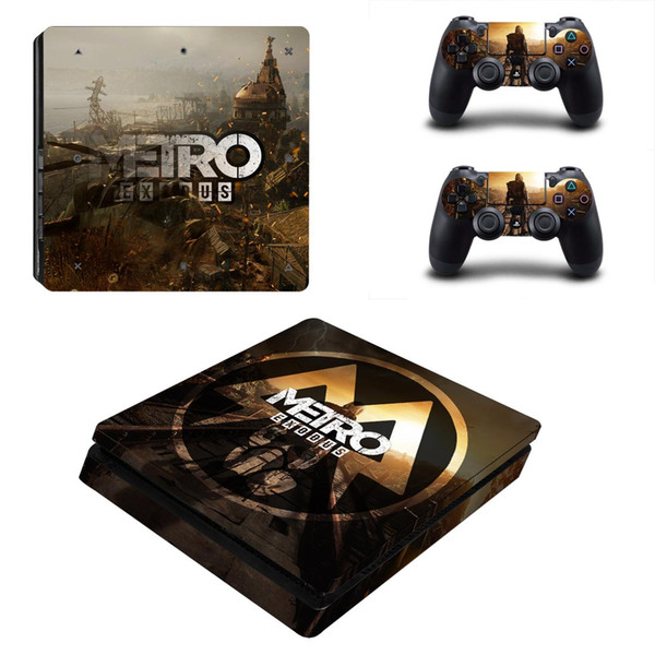 Fanstore Skins Sticker Vinyl Wrap Cover Metro for Playstation PS4 Slim Console and 2 Remote Controll Cool Design