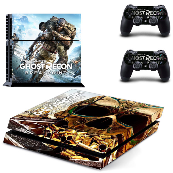 Fanstore Skin Sticker Protective Vinyl Decal Ghost Recon for Playstation PS4 Console and 2 Remote Controller Popular Design