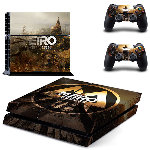 Fanstore Skin Sticker Protective Vinyl Decal Metro for Playstation PS4 Console and 2 Remote Controller Cool Design