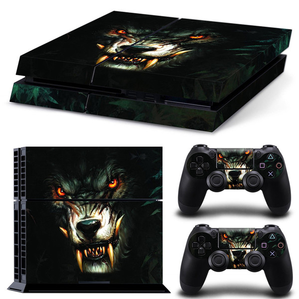 Fanstore Skin Sticker Vinyl Wrap Cover Wolf for Playstation PS4 Console and 2 Remote Controller