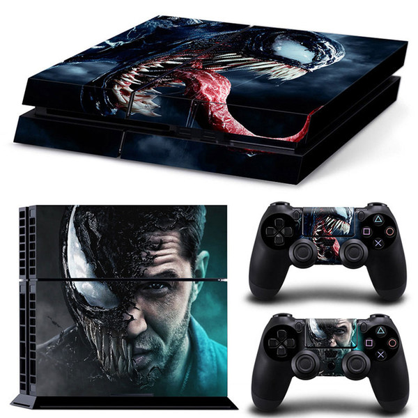 Fanstore Skin Sticker Vinyl Wrap Cover Venom for Playstation PS4 Console and 2 Remote Controller