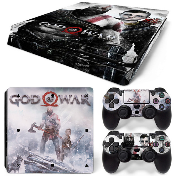 Fanstore Skins Sticker Vinyl Wrap Cover God War for Playstation PS4 Slim Console and 2 Remote Controll Cool Design