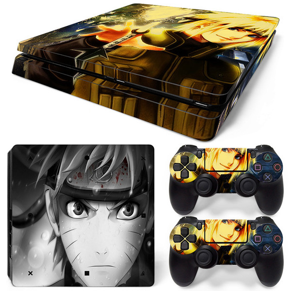 Fanstore Skins Sticker Vinyl Wrap Cover Naruto for Playstation PS4 Slim Console and 2 Remote Controll Cool Design