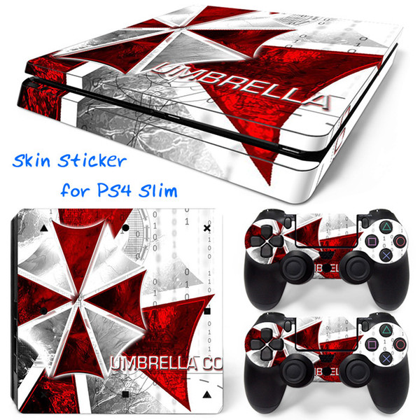 Fanstore Skins Sticker Vinyl Wrap Cover Umbrella for Playstation PS4 Slim Console and 2 Remote Controll Hot Sale Design