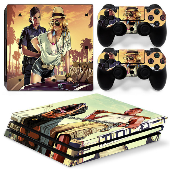 Fanstore Skin Sticker Protective Decal Cover Full Set GT for Playstation PS4 Pro Console and 2 Remote Controller