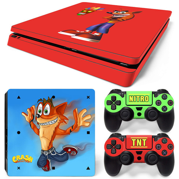 Fanstore Skins Sticker Vinyl Wrap Cover Crash Bandicoot for Playstation PS4 Slim Console and 2 Remote Controll