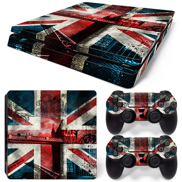 Fanstore Skins Sticker Protective Full Cover Decal for Playstation PS4 Slim Console and 2 Remote Controller