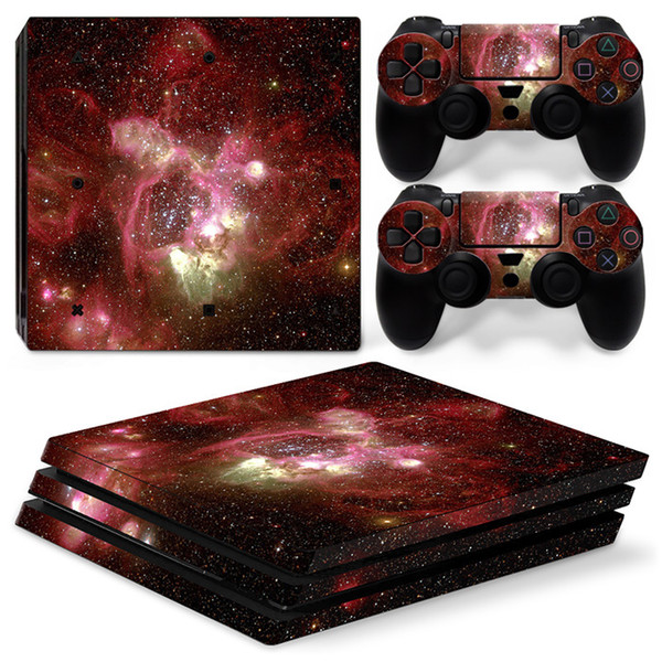 Fanstore Skin Sticker Nebula Vinyl Decal for Sony Playstation PS4 Pro Console and 2 Remote Controller Popular Design