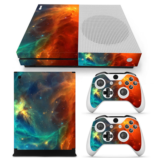 Fanstore Protective Film Skin Sticker PVC Wrap for Xbox One S Console and 2 Remote Controller